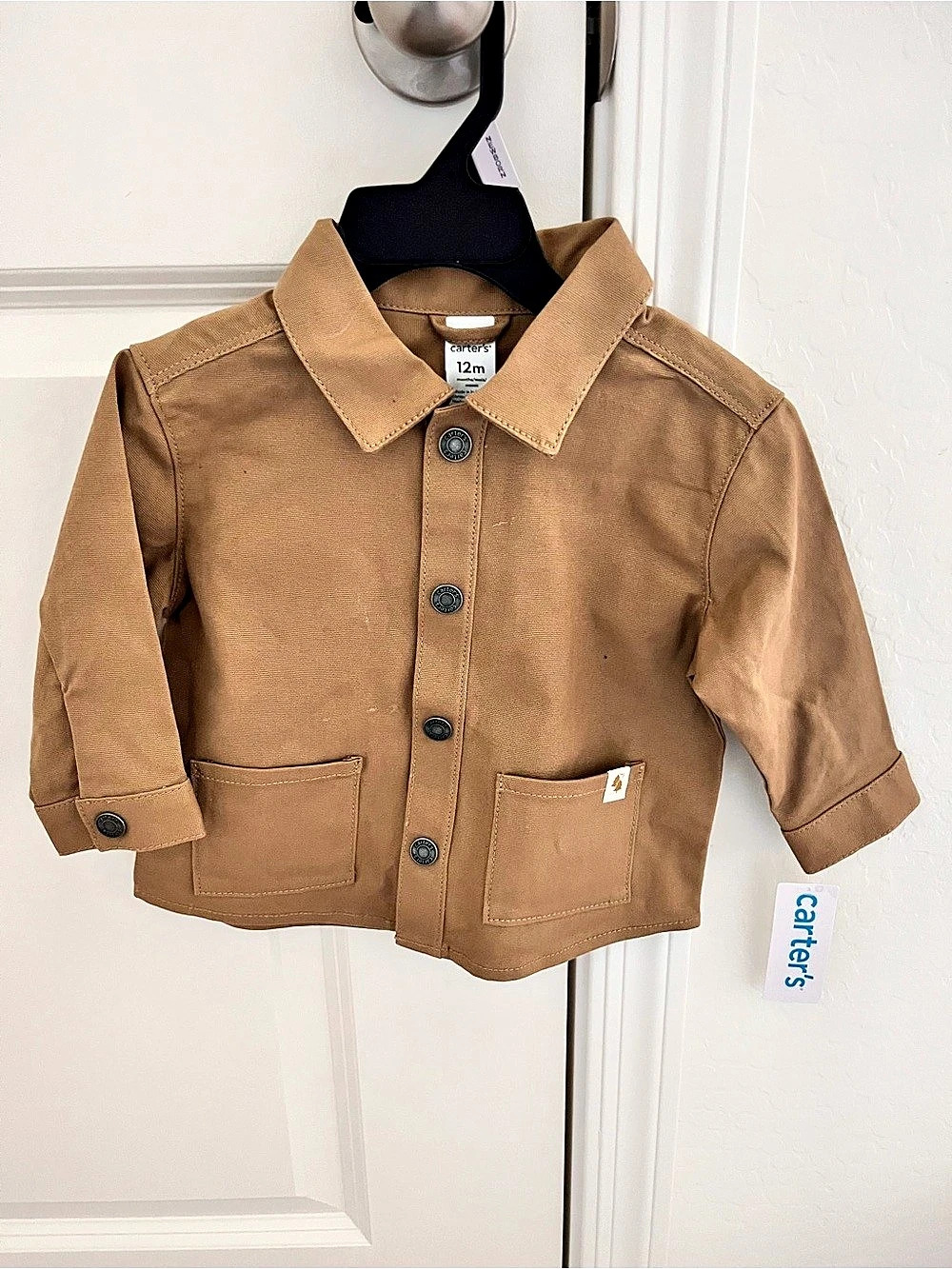 Carter's Kids Brown Utility Jacket Size 12M Like New